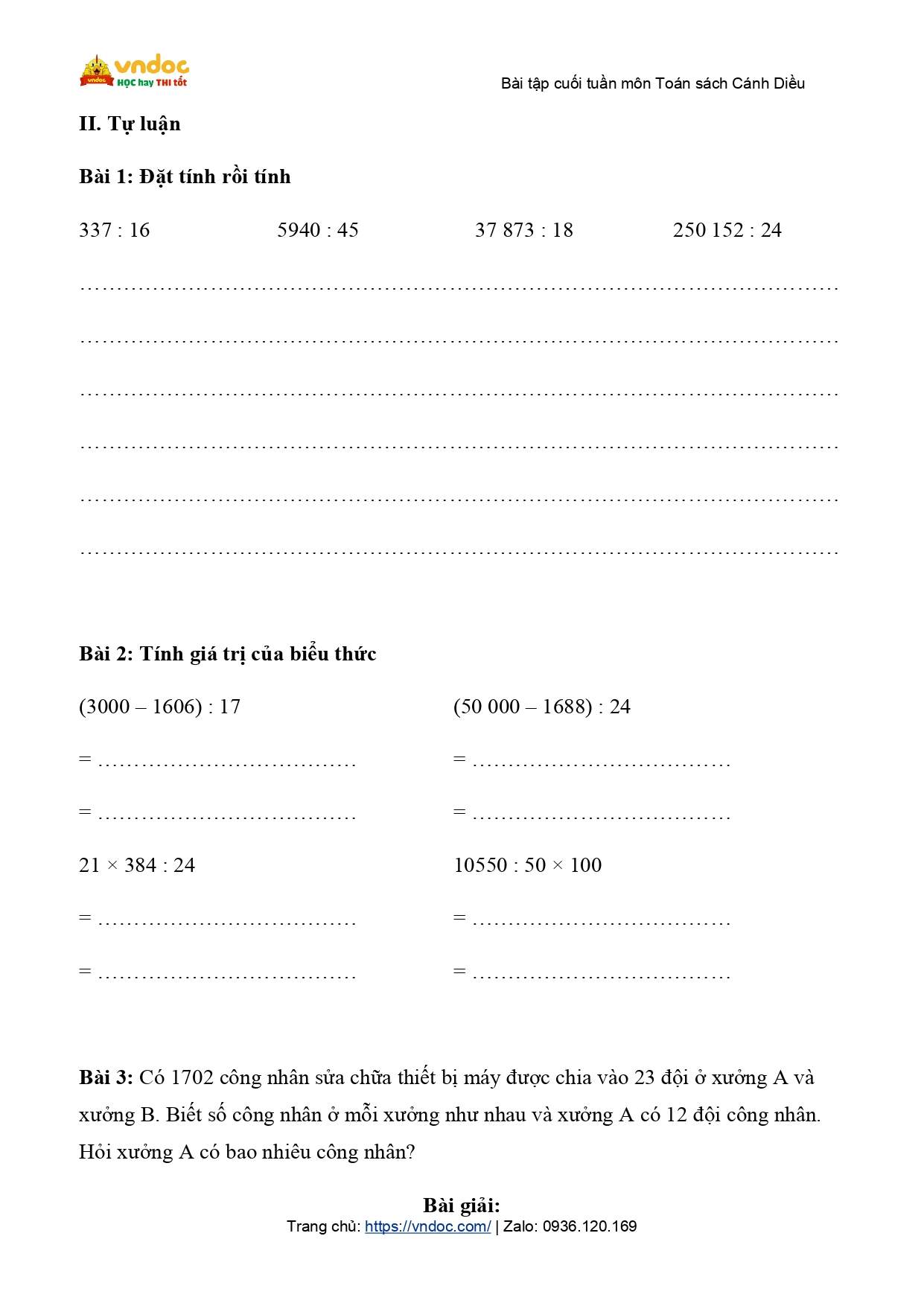 phieu bai tap cuoi tuan 14 toan 4 sach CD h2*842790