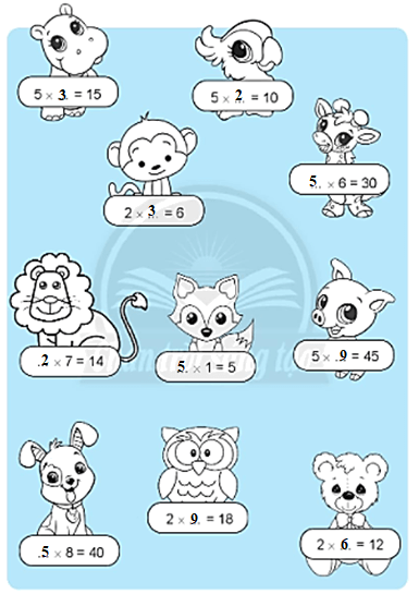 Giải vở bài tập Toán lớp 2 Bảng nhân 5 (trang 17) - Chân trời sáng tạo