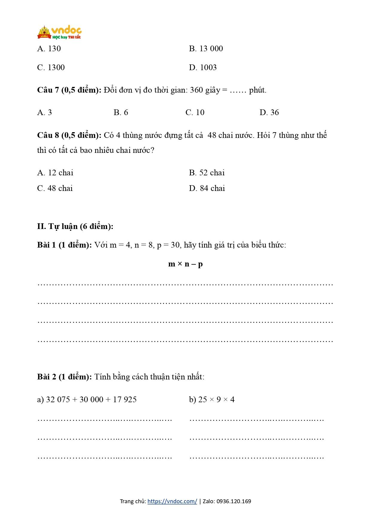 de thi hoc ki 1 toan 4 ctst de 7 page 0002*845116