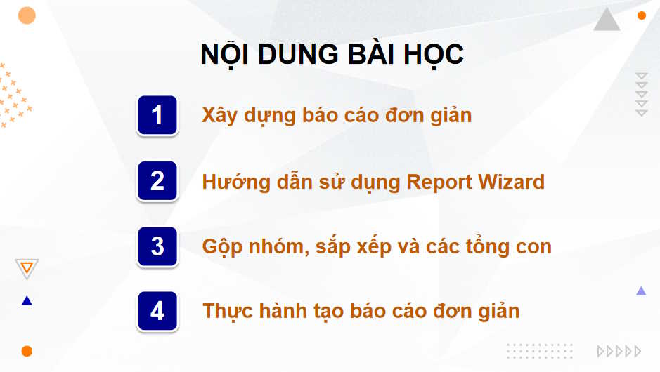 Tạo báo cáo đơn giản