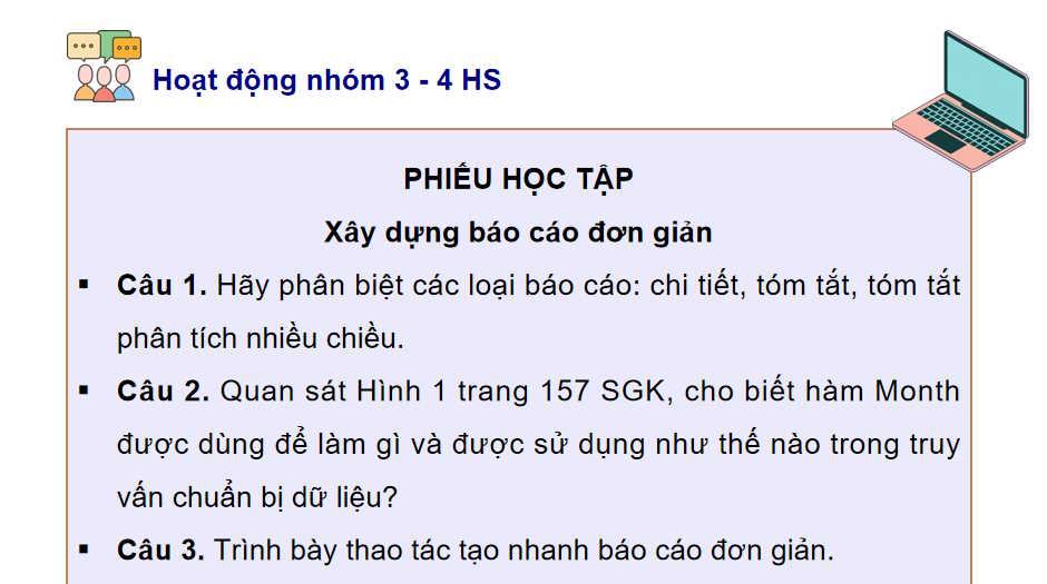 Tạo báo cáo đơn giản