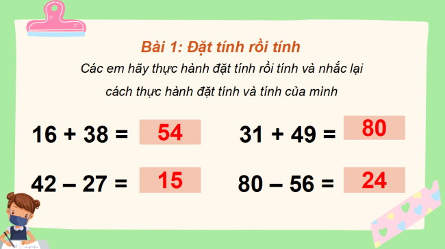 PowerPoint Toán 2: Ôn tập về phép cộng, phép trừ trong phạm vi 100