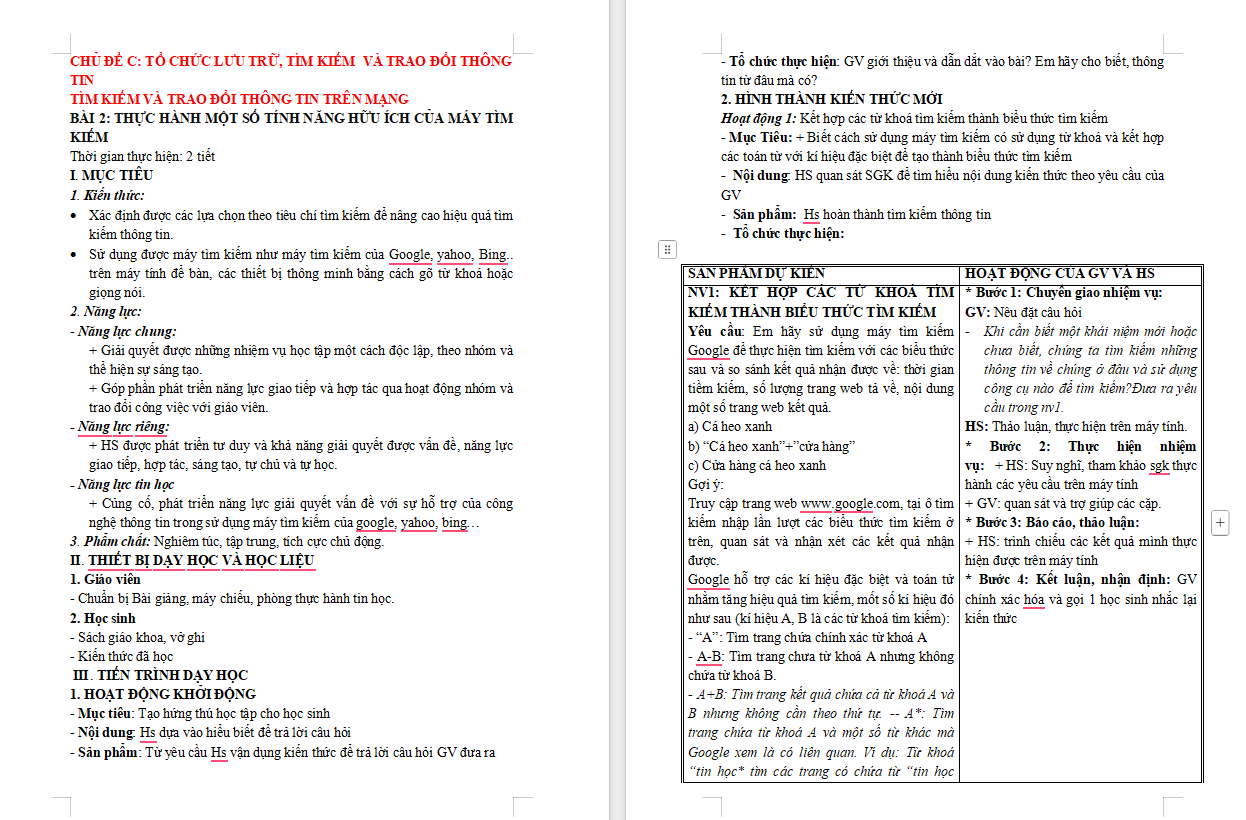 Thực hành một số tính năng hữu ích của máy tìm kiếm