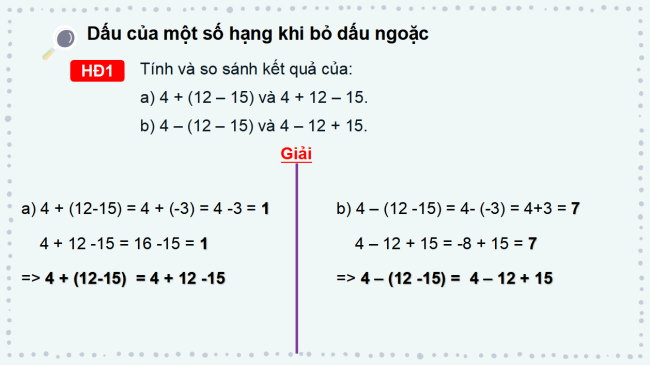 PowerPoint Toán 6 Bài 15: Quy tắc dấu ngoặc