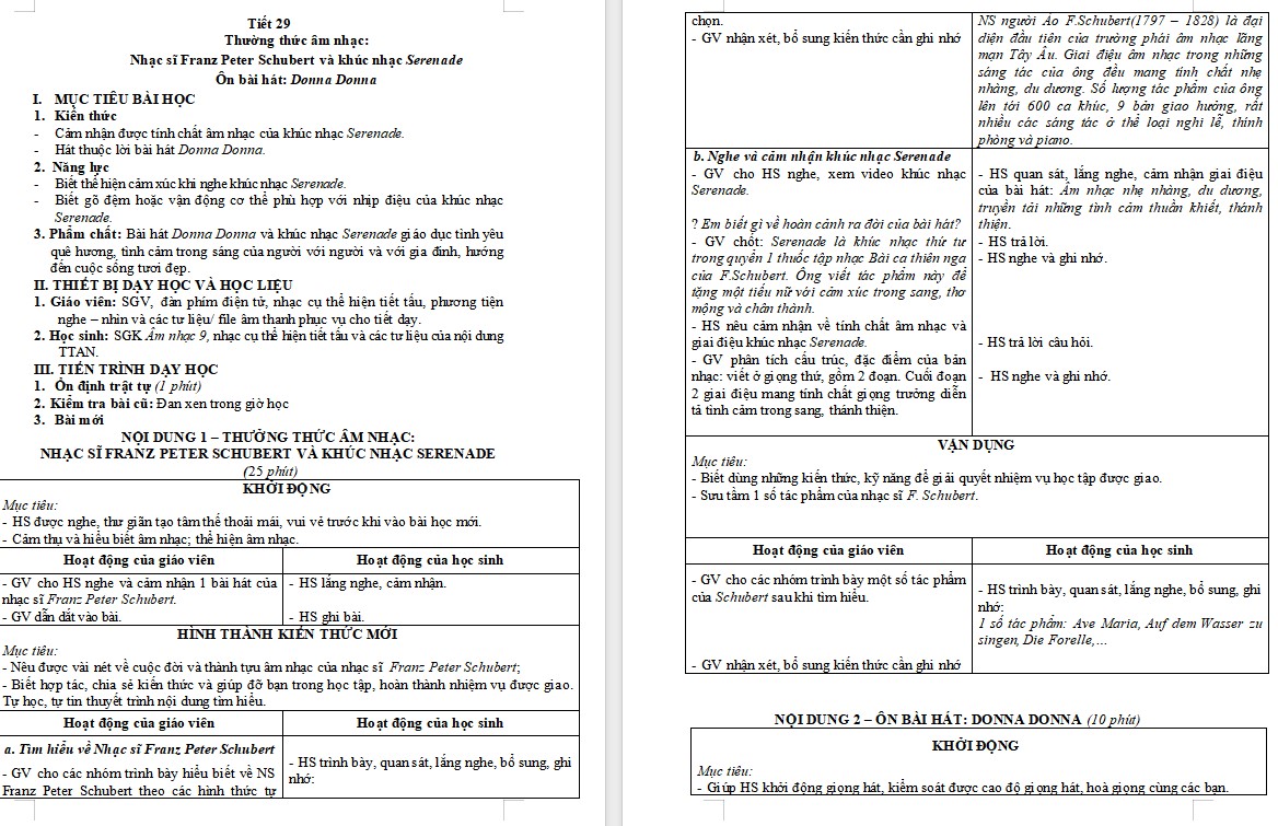 Giáo án Âm nhạc 9 KNTT Bài 13 tiết 29