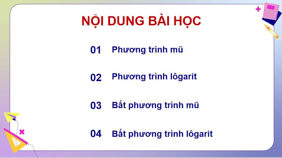 Phương trình, bất phương trình mũ và lôgarit