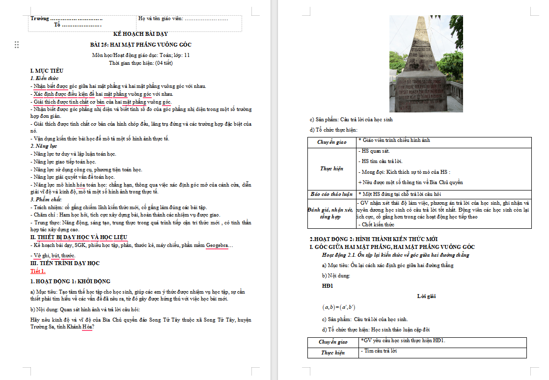 Hai mặt phẳng vuông góc