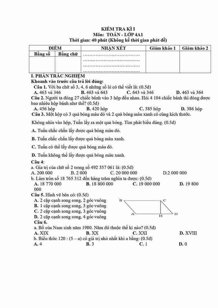 de thi hoc ki 1 mon toan 4 ctst de 4 1*848261