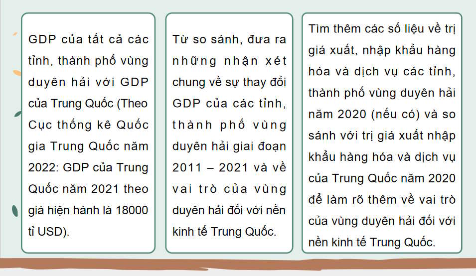 Thực hành viết báo cáo về sự thay đổi của kinh tế vùng duyên hải Trung Quốc