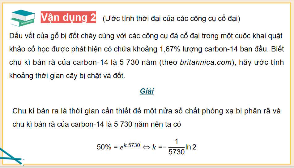 Một vài mô hình toán học sử dụng hàm số mũ và hàm số lôgarit