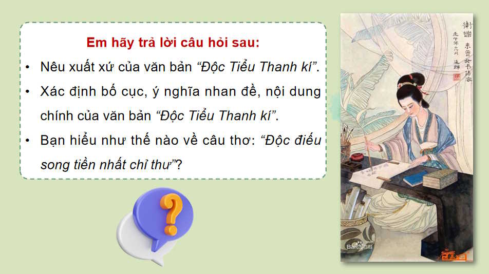 Ngữ văn 11 Bài 6: Độc Tiểu Thanh kí