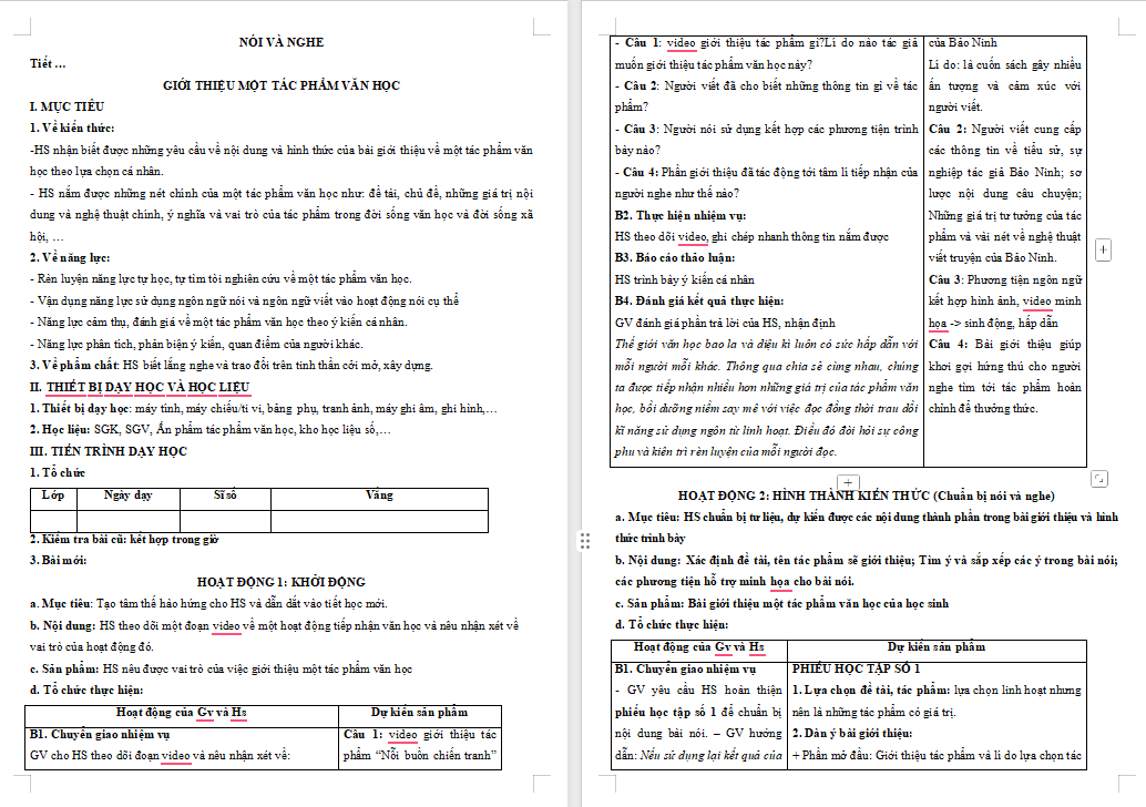 Ngữ văn 11 Bài 6: Giới thiệu về một tác phẩm văn học