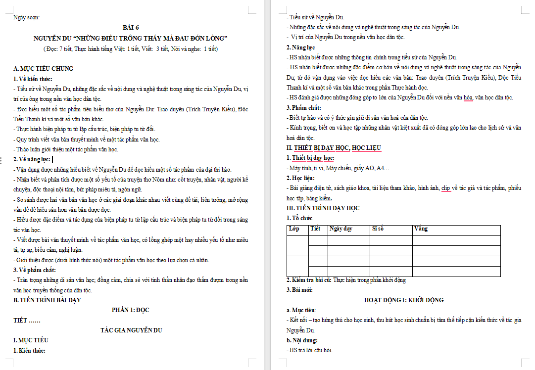 Ngữ văn 11 Bai-6: Tác gia Nguyễn Du