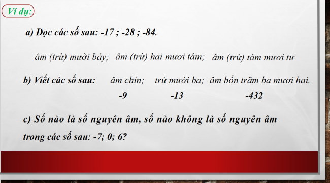 PowerPoint Toán 6 Bài 1: Số nguyên âm