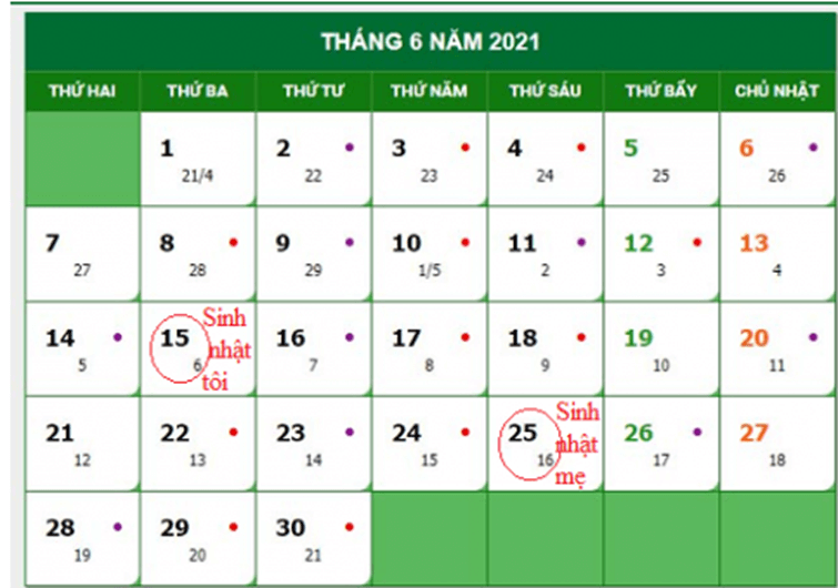 Vở bài tập Toán lớp 2 Bài 69: Ngày - Tháng (trang 36) | Cánh diều