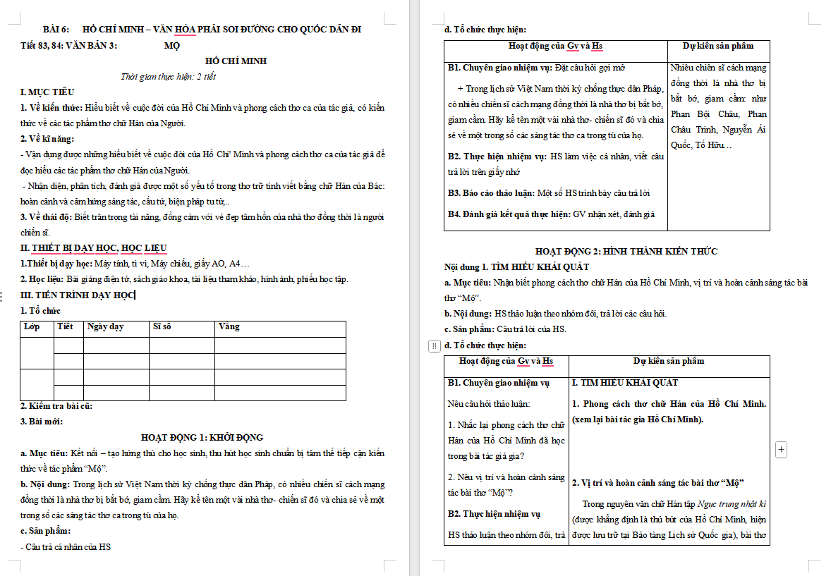 Ngữ văn 12 Bài 6: Mộ, Nguyên tiêu