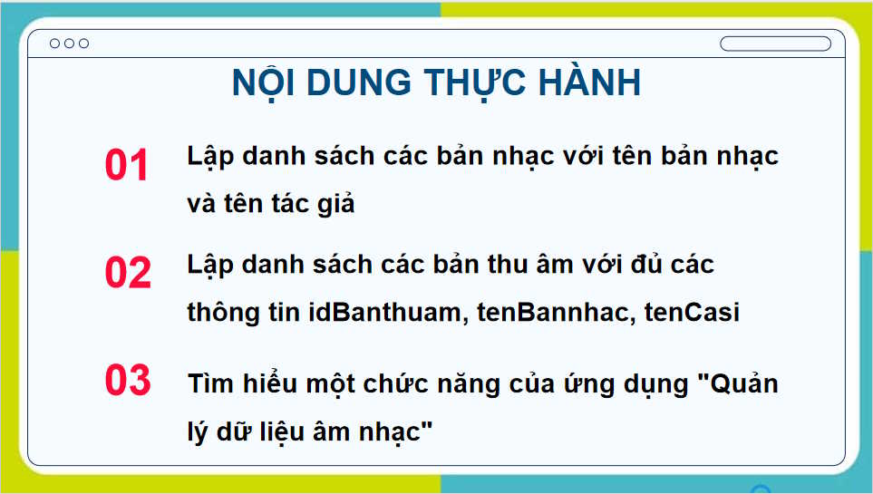 Thực hành truy xuất dữ liệu qua liên kết các bảng