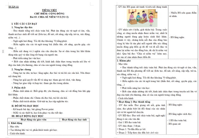 Giáo án Tiếng Việt 3 Bài 6: Chia sẻ niềm vui