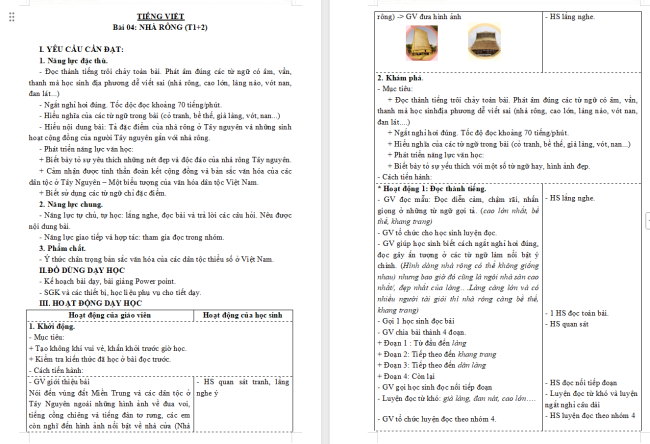 Giáo án Tiếng Việt 3 Bài 6: Nhà rông