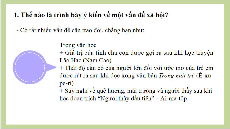 Giáo án PowerPoint Ngữ văn 8 Bài 6: Trình bày ý kiến về một vấn đề xã hội