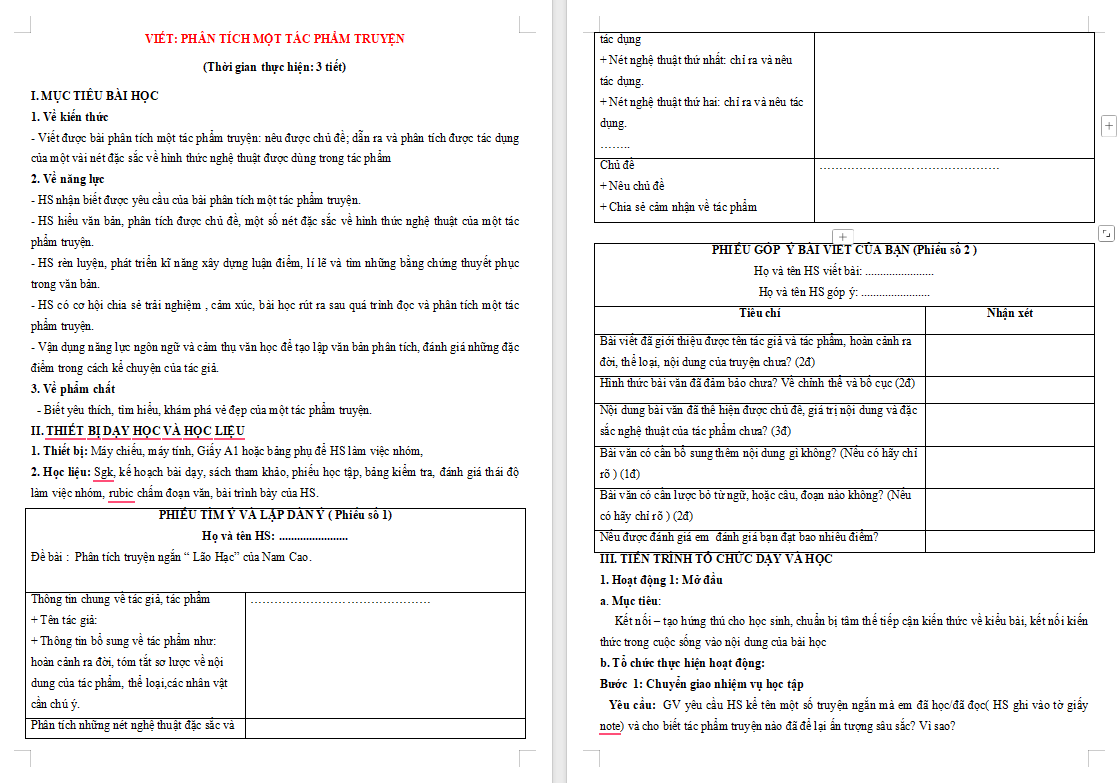 Giáo án PowerPoint Ngữ văn 8 Bài 6: Phân tích một tác phẩm truyện