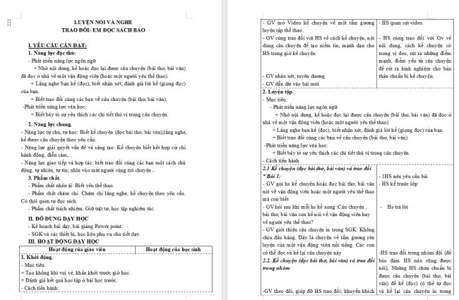 Giáo án Tiếng Việt 3 Bài 8: Trao đổi Em đọc sách báo