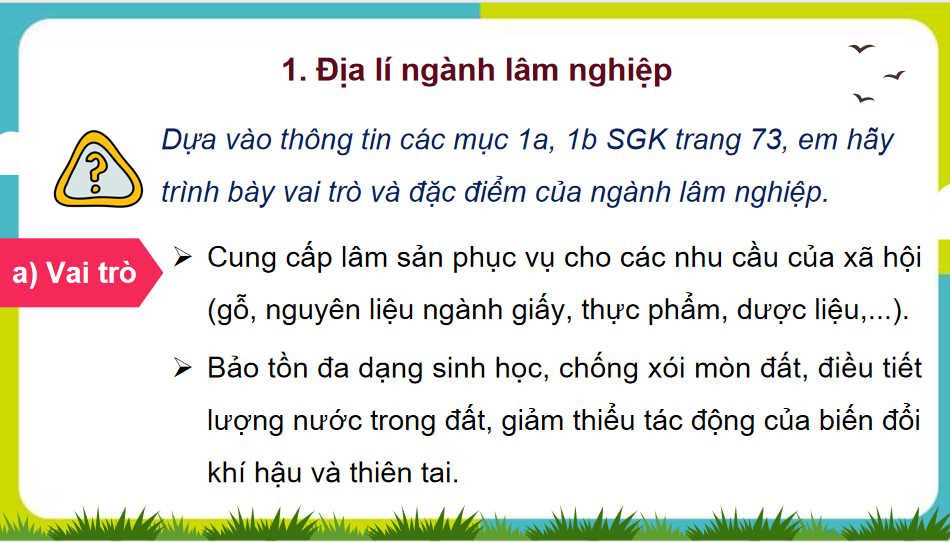  Địa lí ngành lâm nghiệp và ngành thủy sản