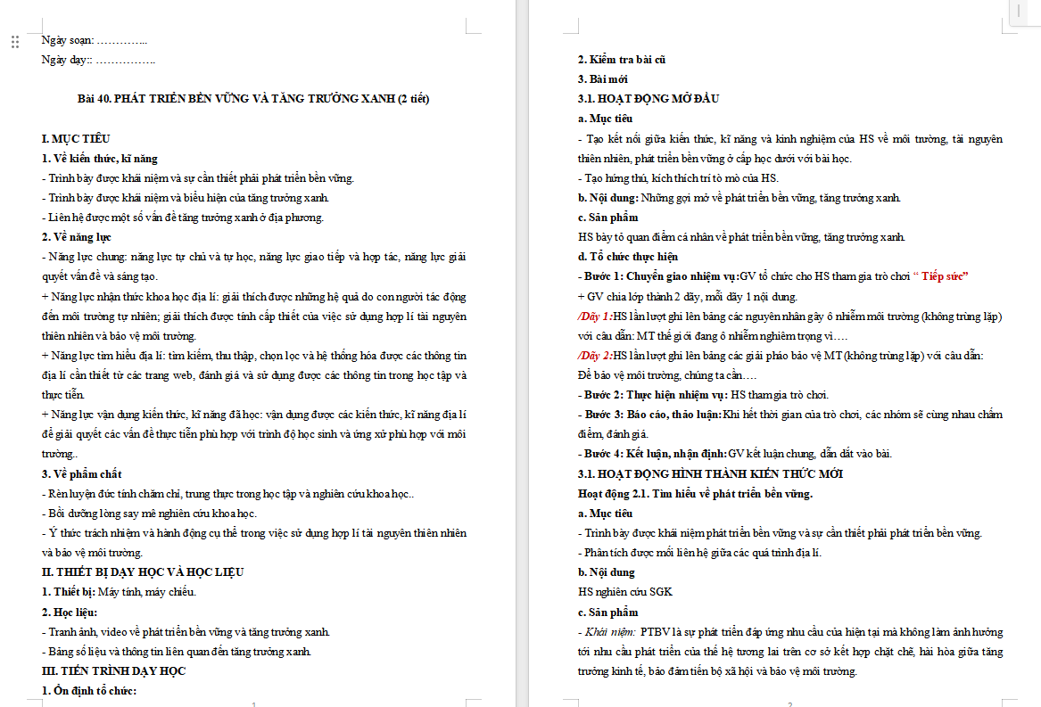  Phát triển bền vững và tăng trưởng xanh