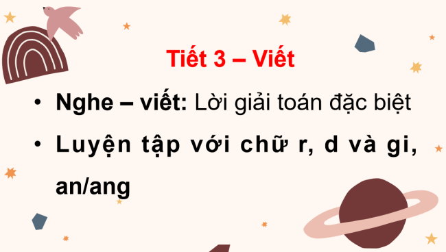 PowerPoint Tiếng Việt 3 Bài 11: Nghe - viết Lời giải toán đặc biệt
