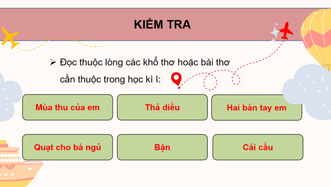 PowerPoint Tiếng Việt 3 Bài 10: Ôn tập cuối học kì I (Tiết 2)