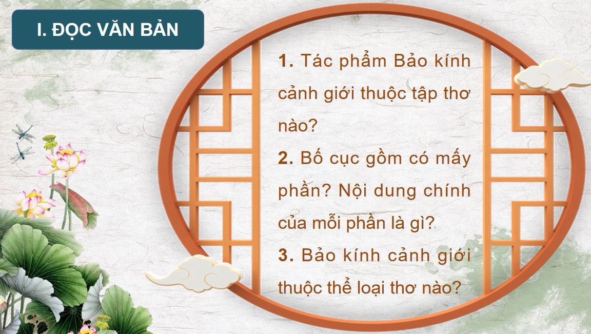 Giáo án PPT Văn 10 Kết nối tri thức Bài Bảo kính cảnh giới