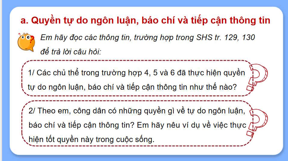 Quyền và nghĩa vụ của công dân về tự do ngôn luận báo chí và tiếp cận thông tin