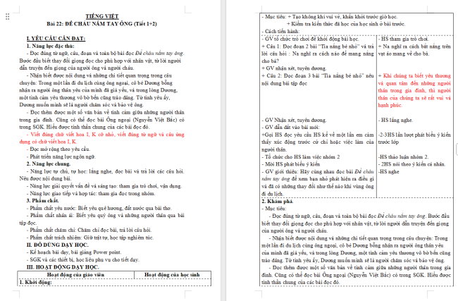 Giáo án Tiếng Việt 3 Bài 22: Ôn chữ viết hoa I, K