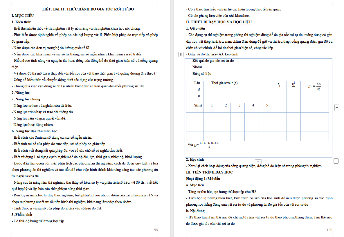 Giáo án PowerPoint Vật lí 10 Bài 11