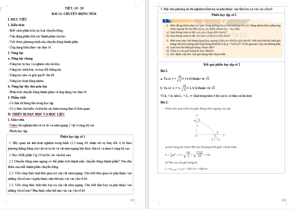 Giáo án PowerPoint Vật lí 10 Bài 12