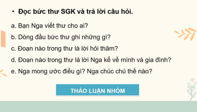 PowerPoint Tiếng Việt 3 Bài 30: Viết thư