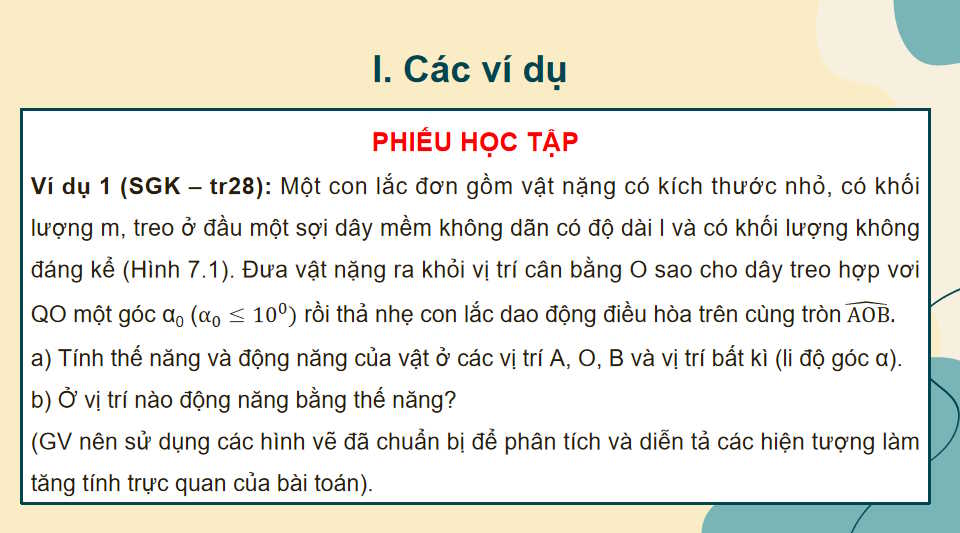 Giáo án Vật lí 11 Bài 7: Bài tập về sự chuyển hoá năng lượng trong dao động điều hòa