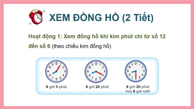 PowerPoint Toán 3: Xem đồng hồ