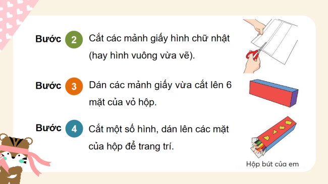 PowerPoint Toán 3: Làm hộp bút bằng vỏ hộp đã qua sử dụng
