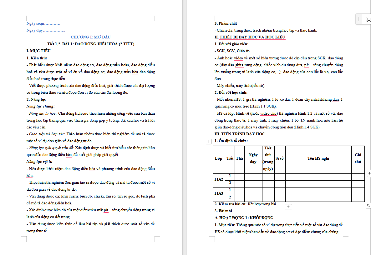 Dao động điều hòa