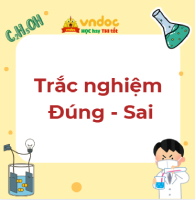 Trắc nghiệm Đúng Sai Khái niệm về cân bằng hoá học