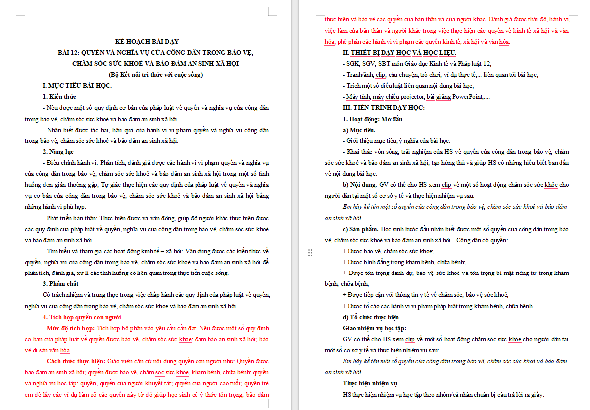 Quyền và nghĩa vụ của công dân trong bảo vệ chăm sóc sức khoẻ và bảo đảm an sinh xã hội