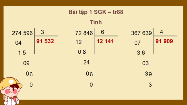 PowerPoint Toán 4 Bài 38: Chia cho số có một chữ số
