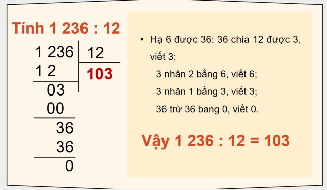 PowerPoint Toán 4 Bài 44: Thương có chữ số 0