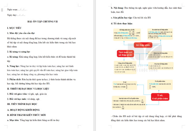 Giáo án Toán 6 Bài tập cuối chương VII