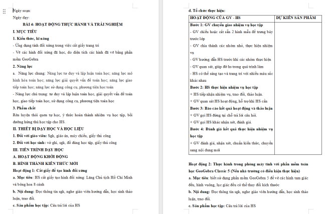 PowerPoint Toán 6 Bài 4: Hoạt động thực hành và trải nghiệm
