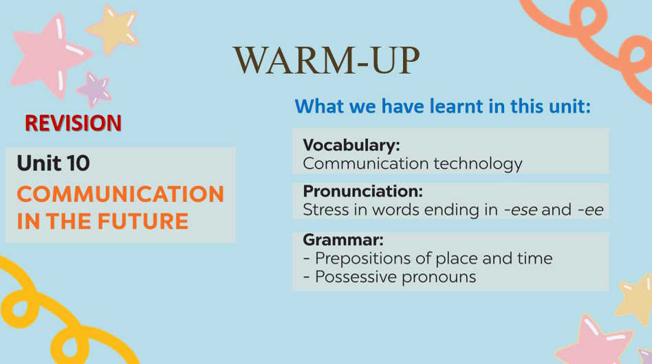 Tiếng Anh 8 Unit 10: Looking Back