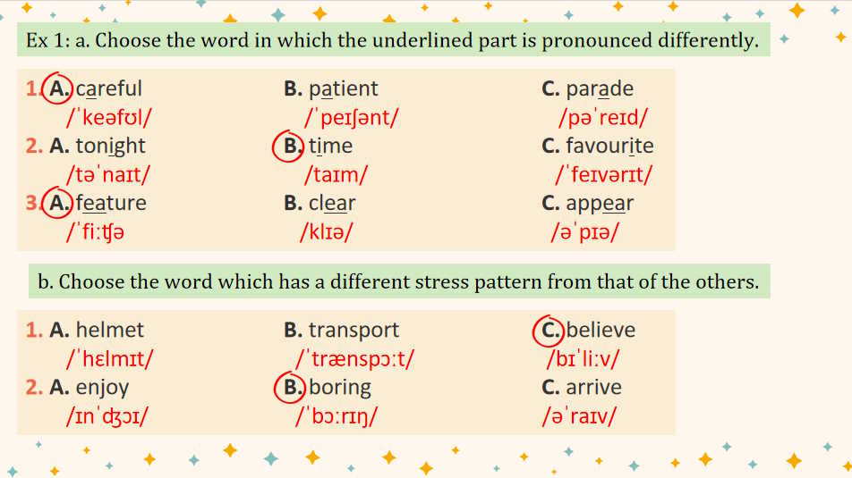 Tiếng Anh 7 Review 3: Language