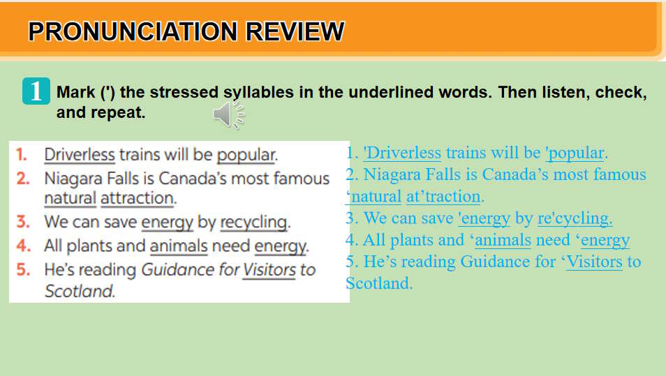 Tiếng Anh 7 Review 4: Language