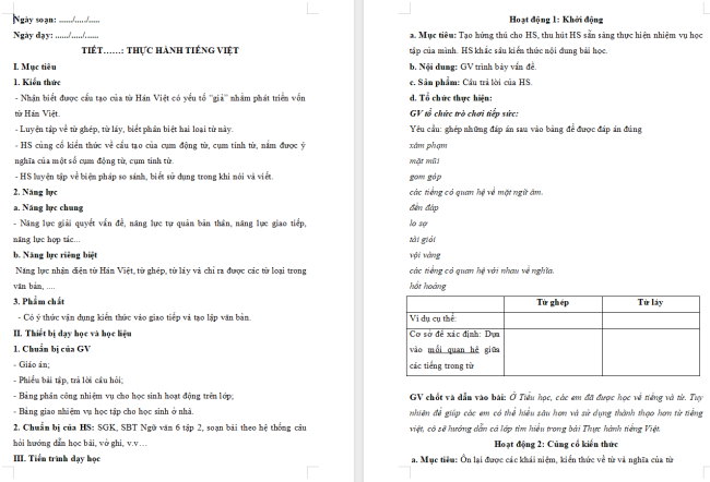 Giáo án Văn 6 Bài 6: Thực hành tiếng Việt (trang 9)